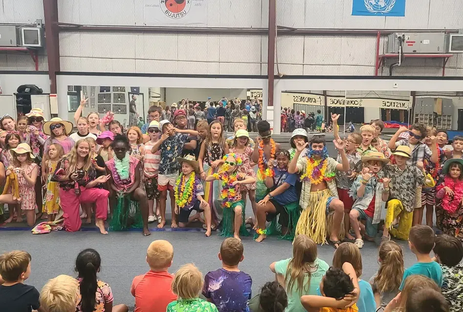 Summer camp group of kids at Central Texas Martial Arts Waco Texas