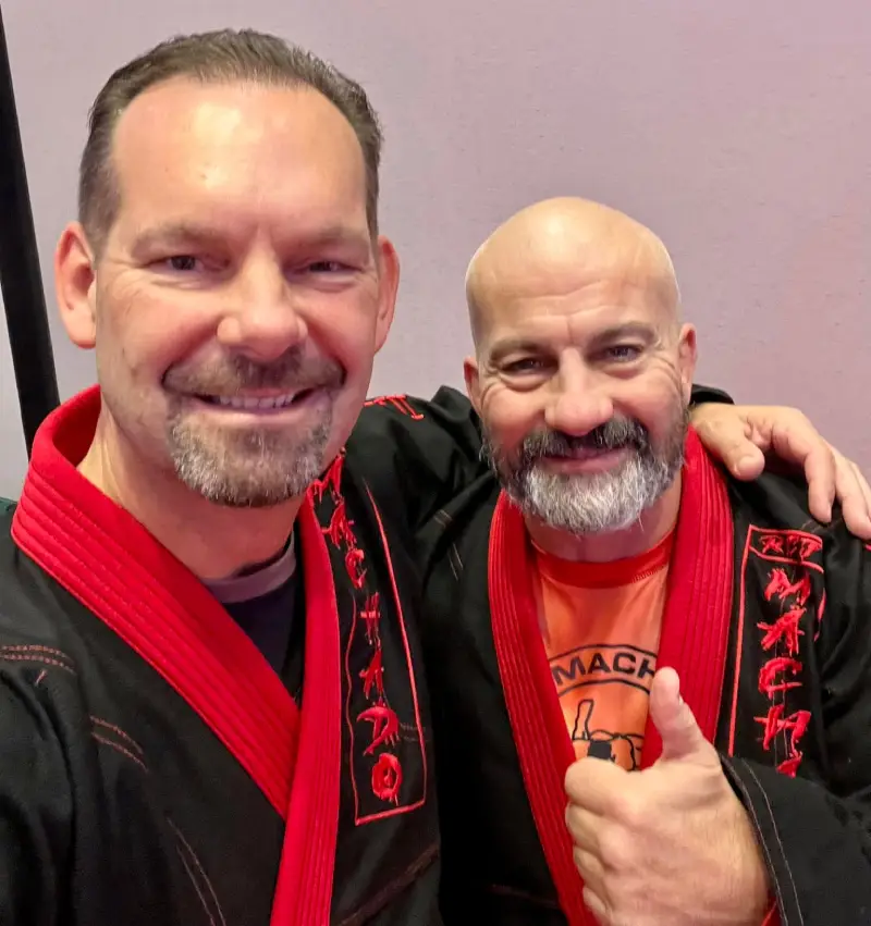Master Scott Bainton with Master Carlos Machado at Central Texas Martial Arts
